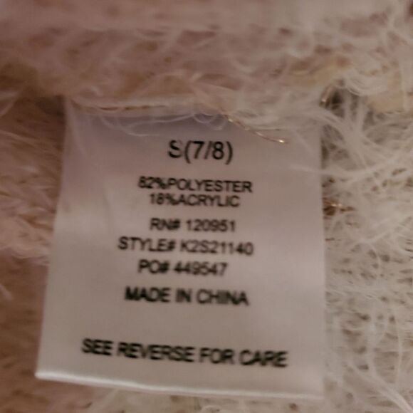 Adorable girls fuzzy Pink Republic sweater size small 7/8 - Picture 5 of 6